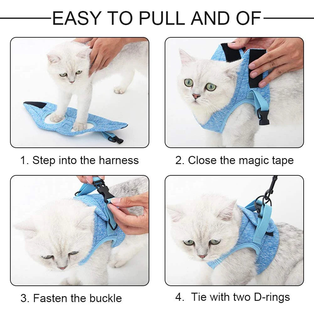 Adjustable Anti-Escape Small Cat Belt Harness Light Kitten Walking - Pet House Palace