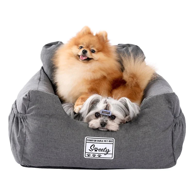 Travel Bed Car Seat Bed Soft for Small Medium Dog Puppy Cat Pet Carrier Bed Cover Removable - Pet House Palace