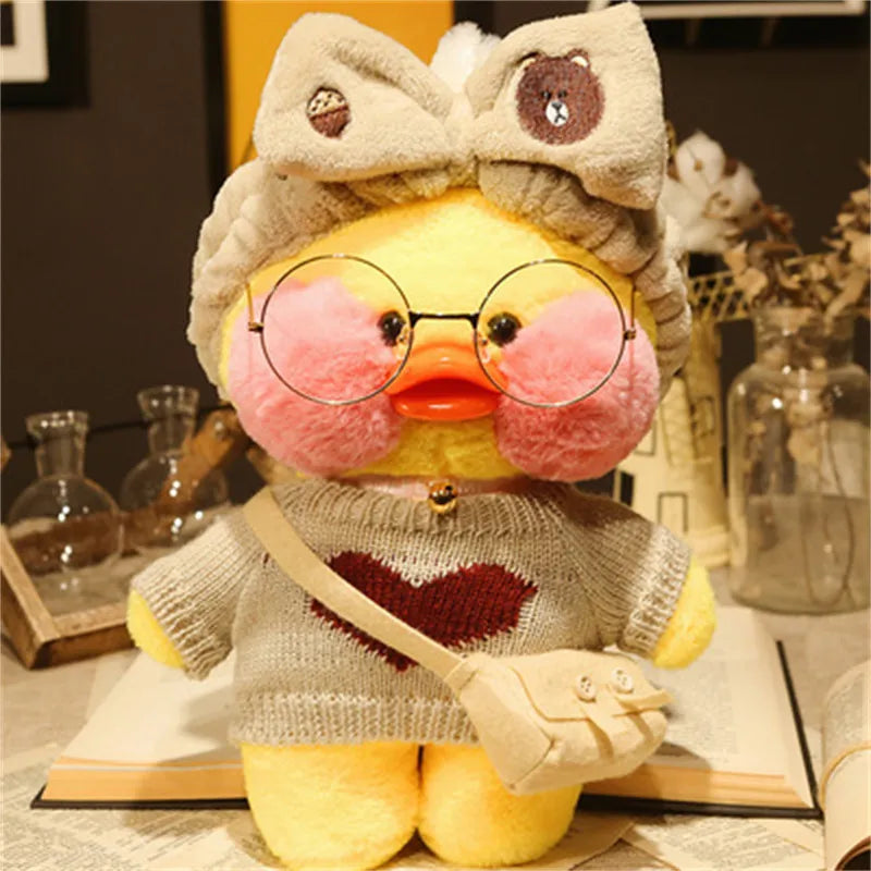 30cm Cute Lalafanfan Yellow Cafe Ducks Stuffed Soft Toy Kawaii Soothing Toys Aminal Dolls Pillow For Gril Kids Brithday Gifts - Pet House Palace