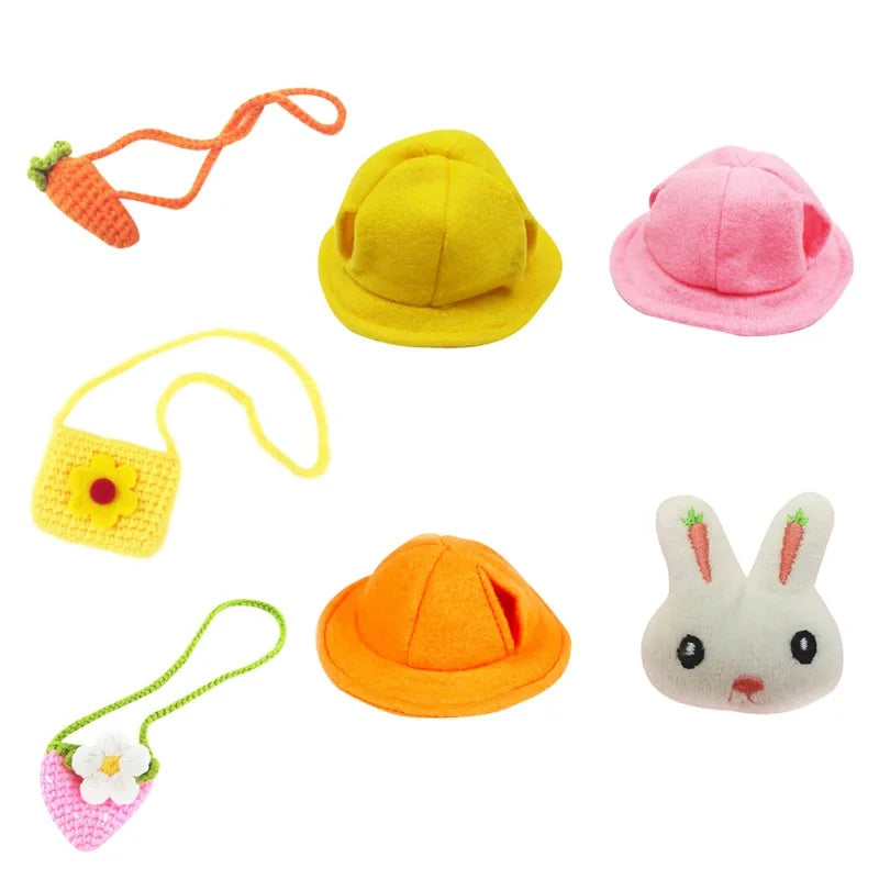 Small Animal Clothing accessories Guinea Pig Lop-eared Rabbit Hat Set Travel Chest Strap Hamster Comfort Clothes - Pet House Palace