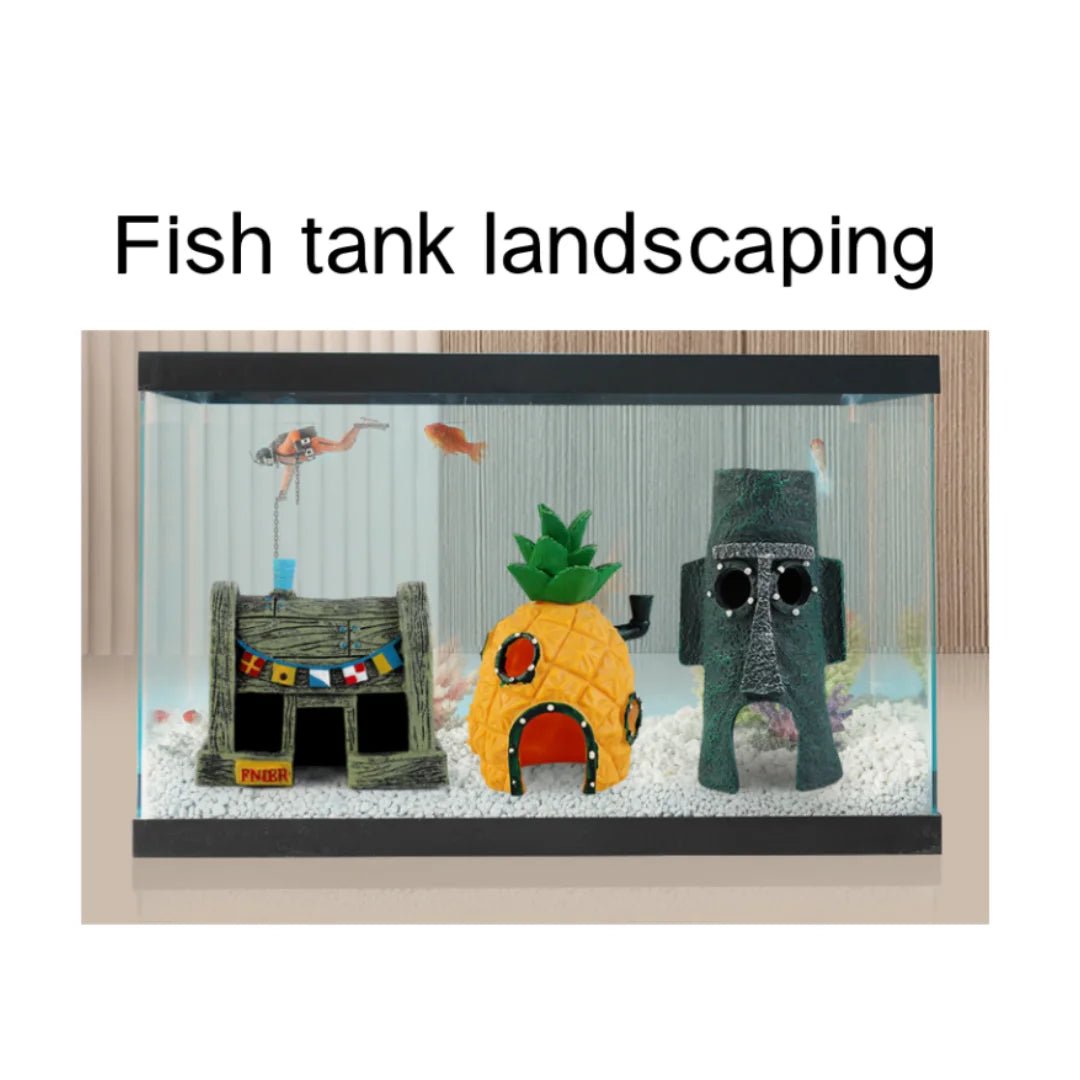 Resin Castle Fish Tank Decorations - Pet House Palace