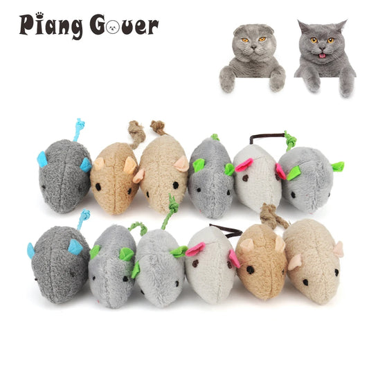 12pcs Mix Pet Toy Catnip Mice Fun Plush Mouse Cat Toy Interactive Play for Kitten - Pet House Palace