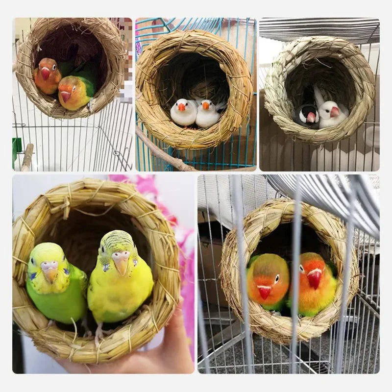 1pc Natural Handmade Straw Bird Nest - Pet House Palace