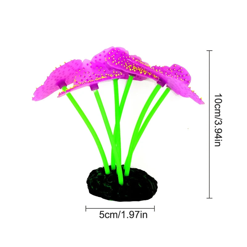 Luminous Anemone Simulation Artificial Plant Aquarium Decor Plastic Underwater Weed Grass Aquarium Fish Tank Decoration Ornament - Pet House Palace