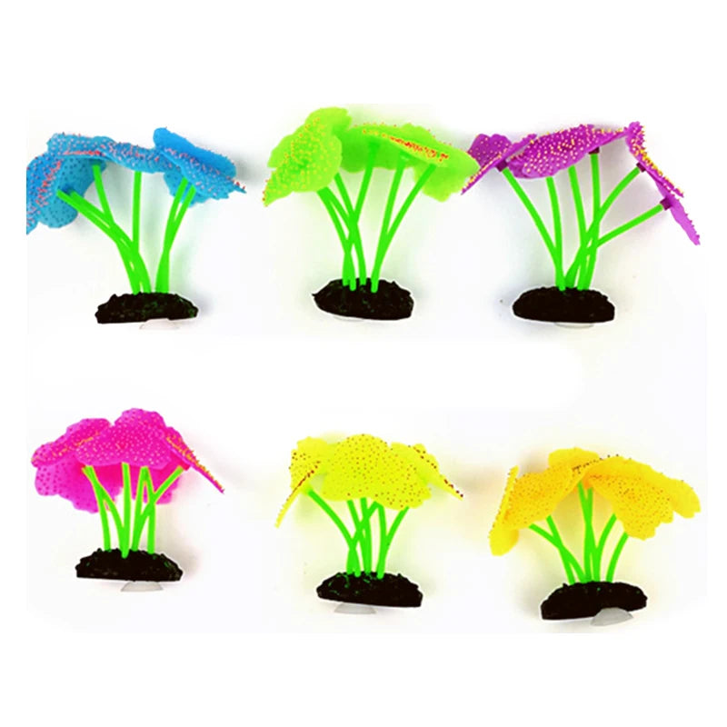 Luminous Anemone Simulation Artificial Plant Aquarium Decor Plastic Underwater Weed Grass Aquarium Fish Tank Decoration Ornament - Pet House Palace