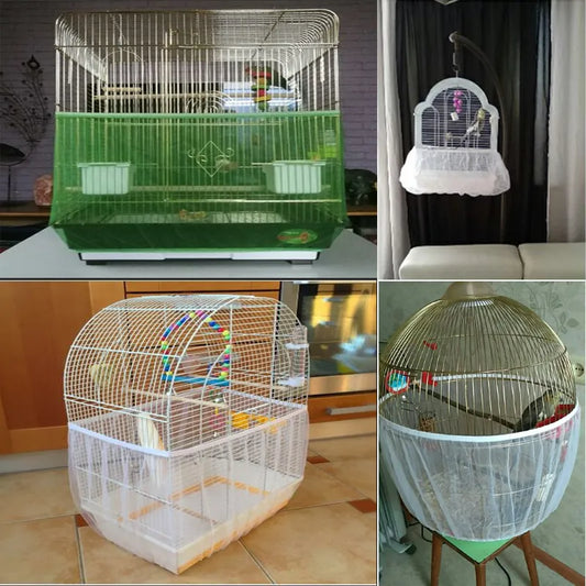 Soft Easy Cleaning Nylon Airy Fabric Mesh Bird Cage Cover Catcher - Pet House Palace