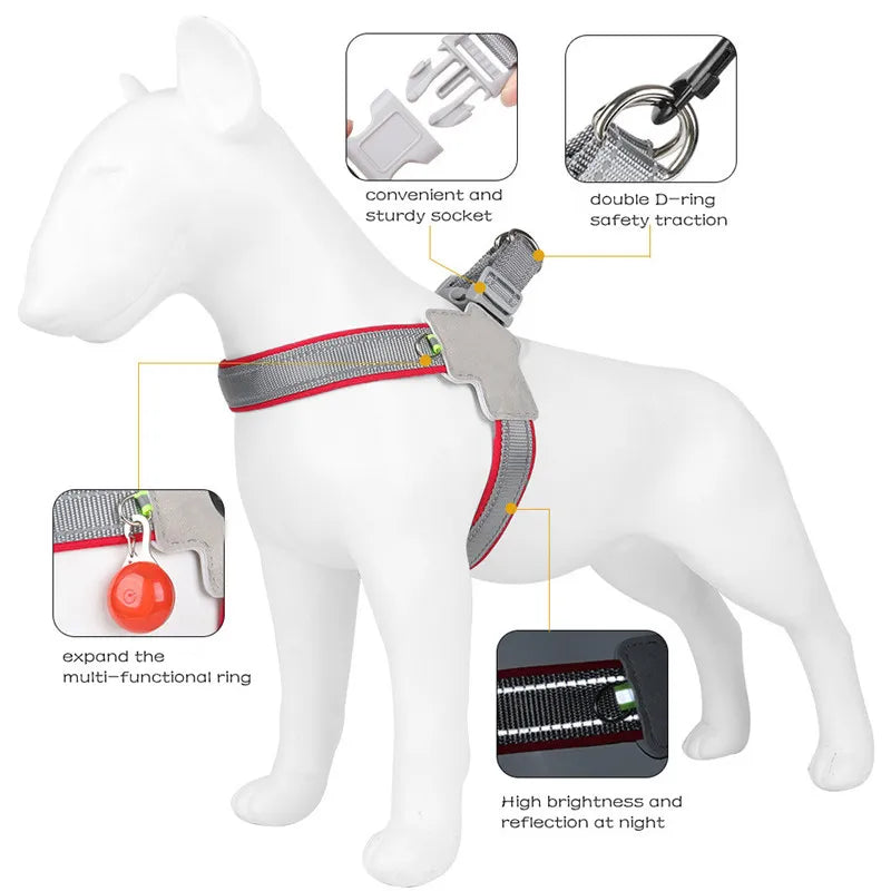 Reflective Pet Dog Harness Saddle Style - Pet House Palace