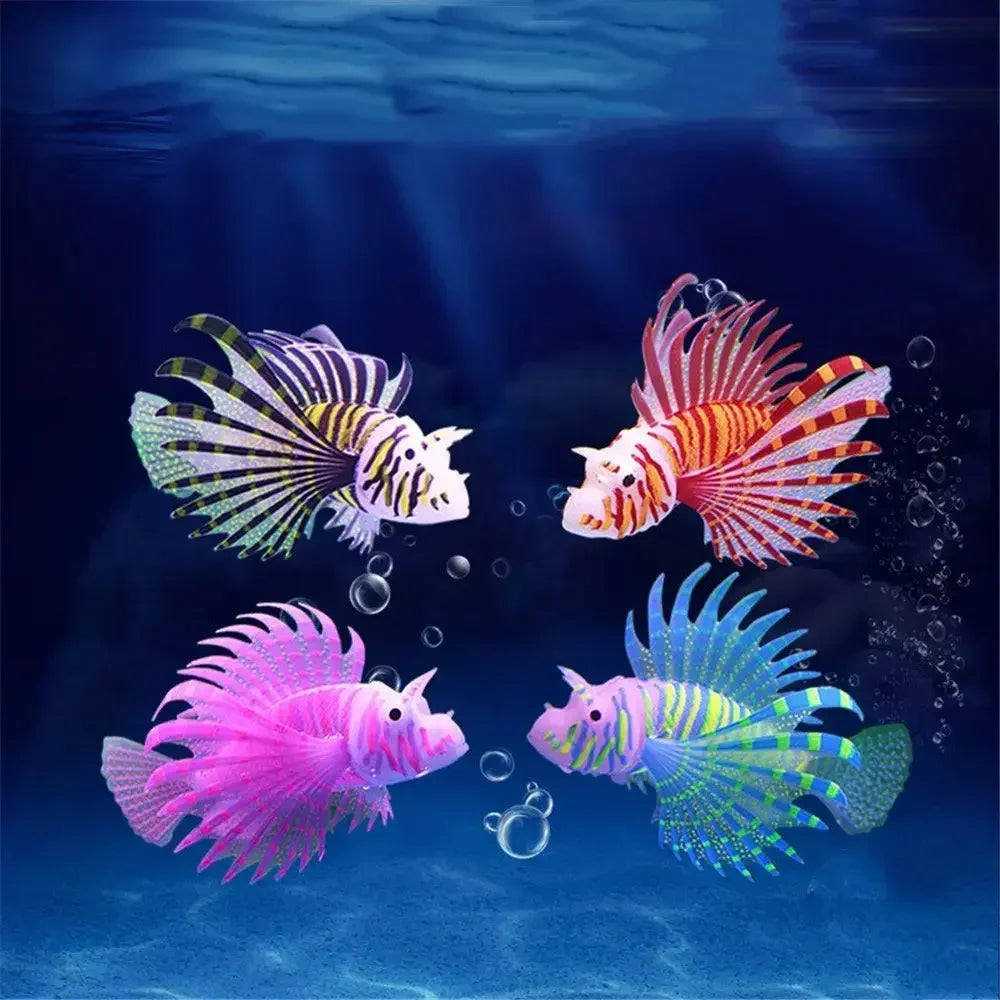 Lionfish Fish Tank Landscape Glow In Dark Ornament - Pet House Palace