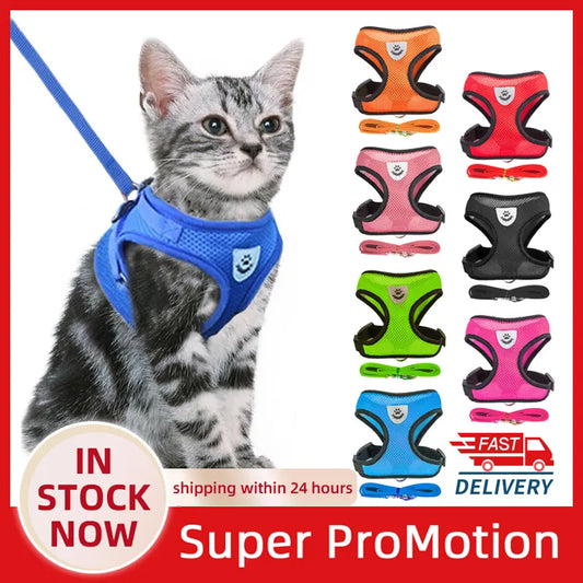 Cat Harness Vest Walking Lead Leash For Puppy Dogs - Pet House Palace