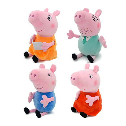 30CM Peppa Pig Plush Stuffed Doll Genuine Pig Mom And Dad Model Children's Toys Cartoon Anime Figure George Kids Birthday Gifts - Pet House Palace