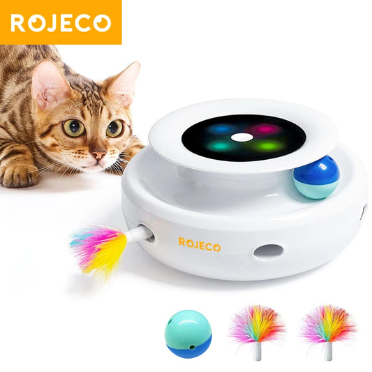 ROJECO Interactive 2 In 1 Electronic Pet Toys Rechargeable - Pet House Palace