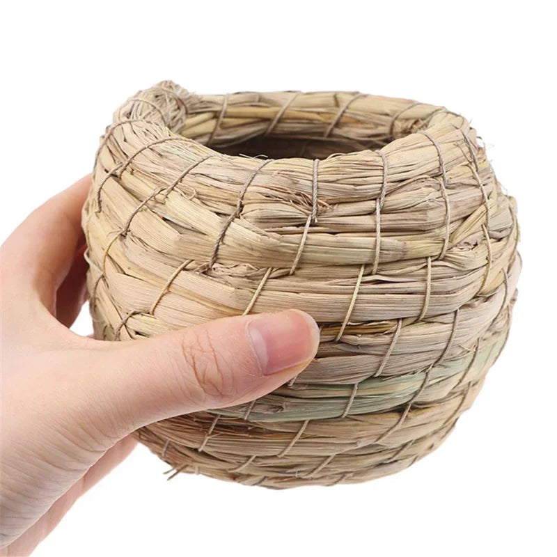 1pc Natural Handmade Straw Bird Nest - Pet House Palace