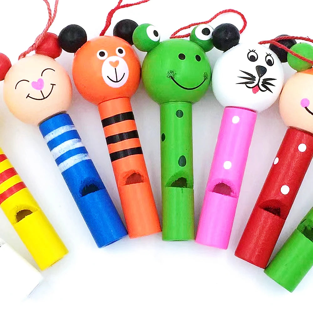 8/30Pcs Wooden Mini Cute Animal Whistle Kids Toy - Pet House Palace