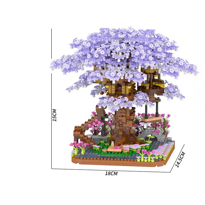 Mini Sakura Tree House With Lights  Building Blocks