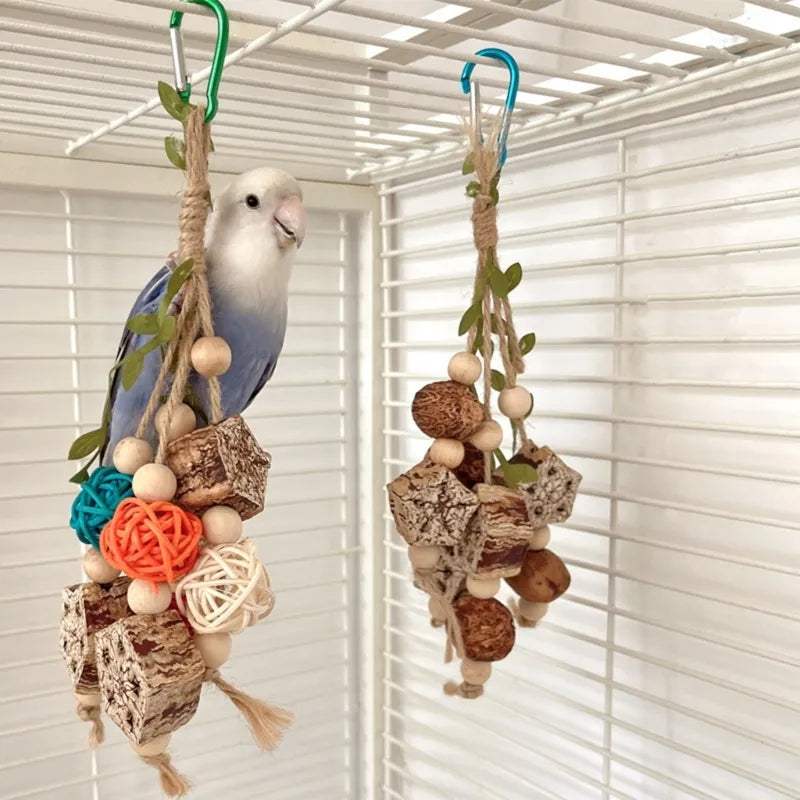 Colorful Hanging Parrot Bird Molar Toy - Pet House Palace