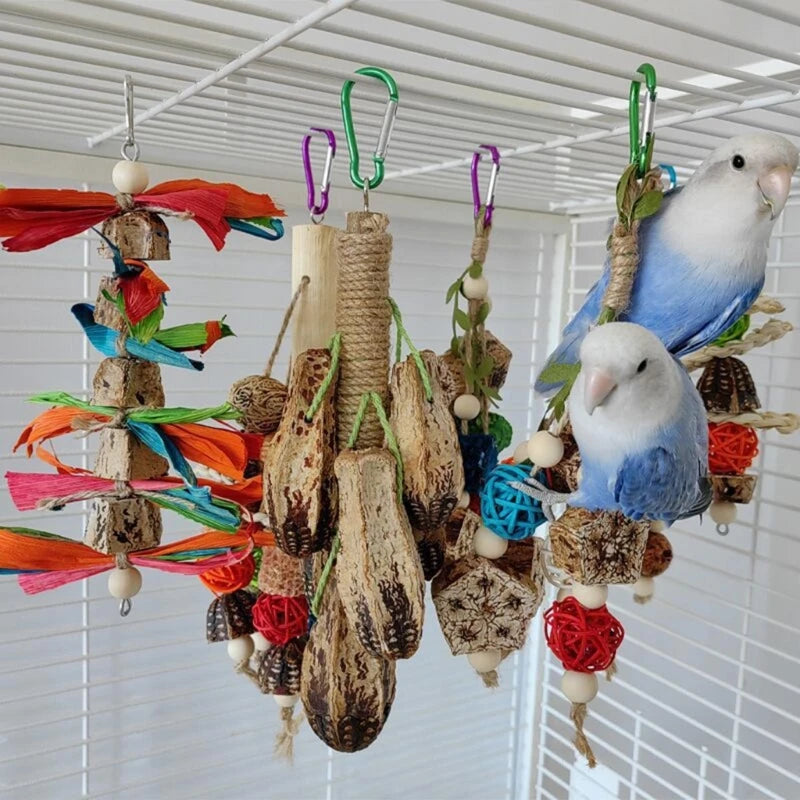 Colorful Hanging Parrot Bird Molar Toy - Pet House Palace