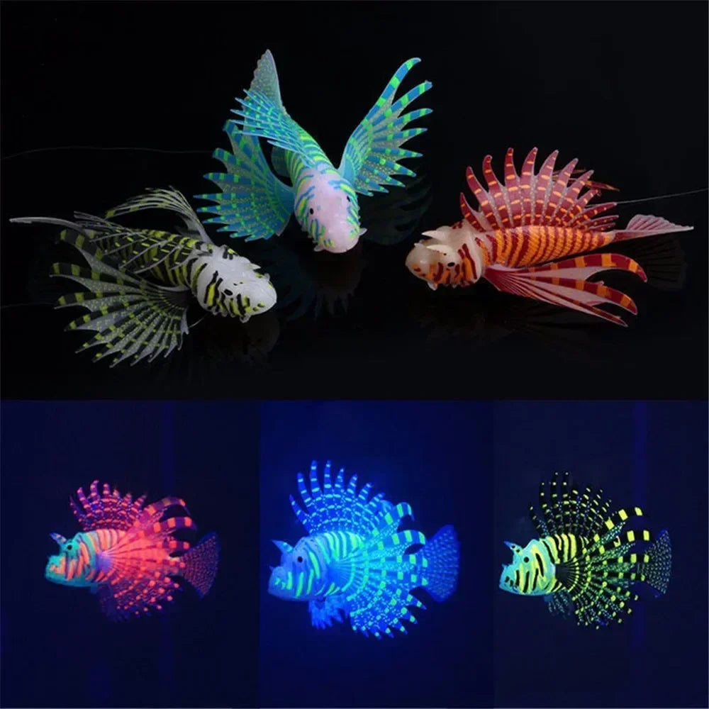 Lionfish Fish Tank Landscape Glow In Dark Ornament - Pet House Palace