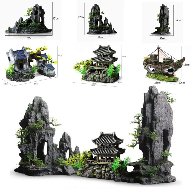 3PCS Plant Rockery Aquarium Decorations Aquarium A - Pet House Palace