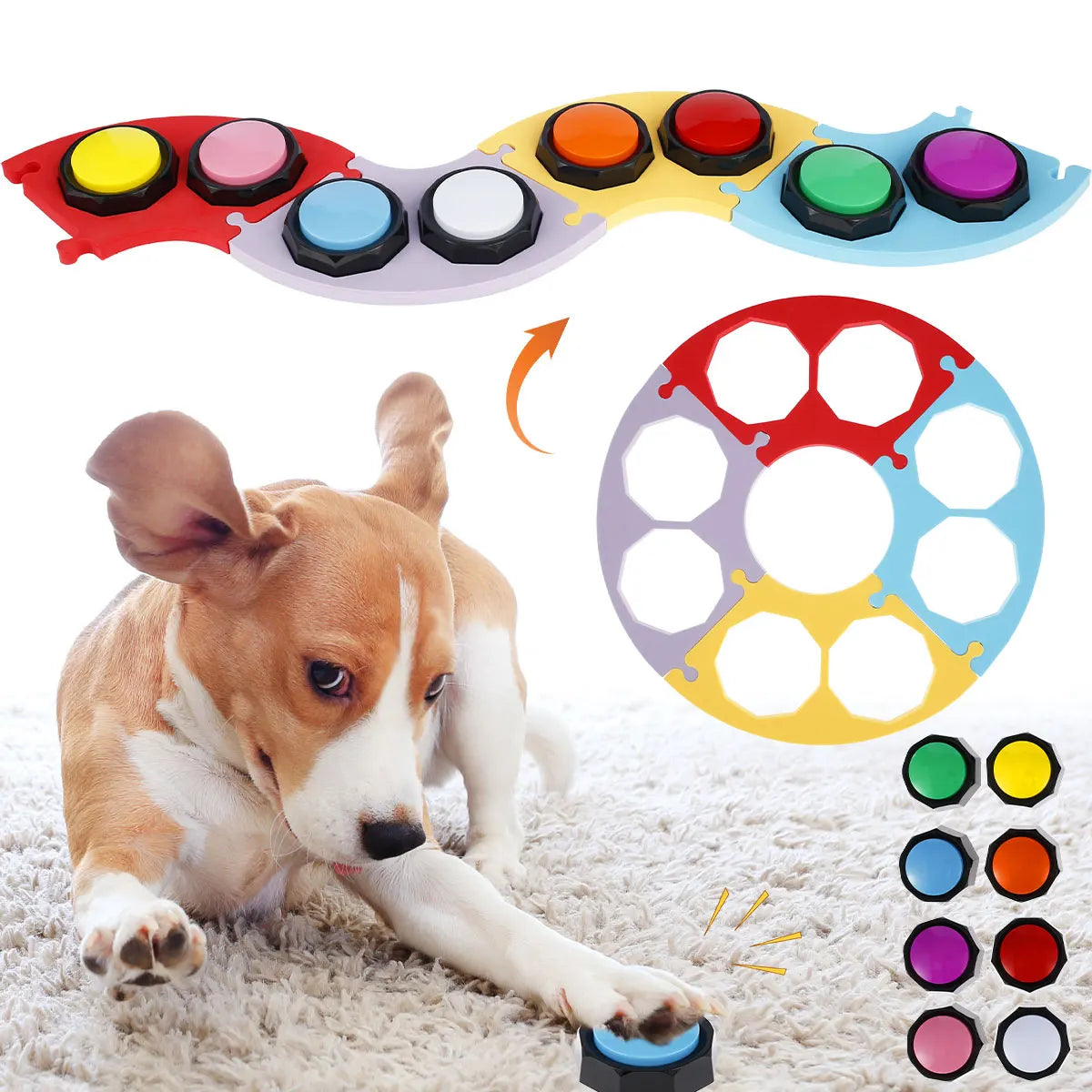 8Pcs Voice Recording Button Pet Toys - Pet House Palace