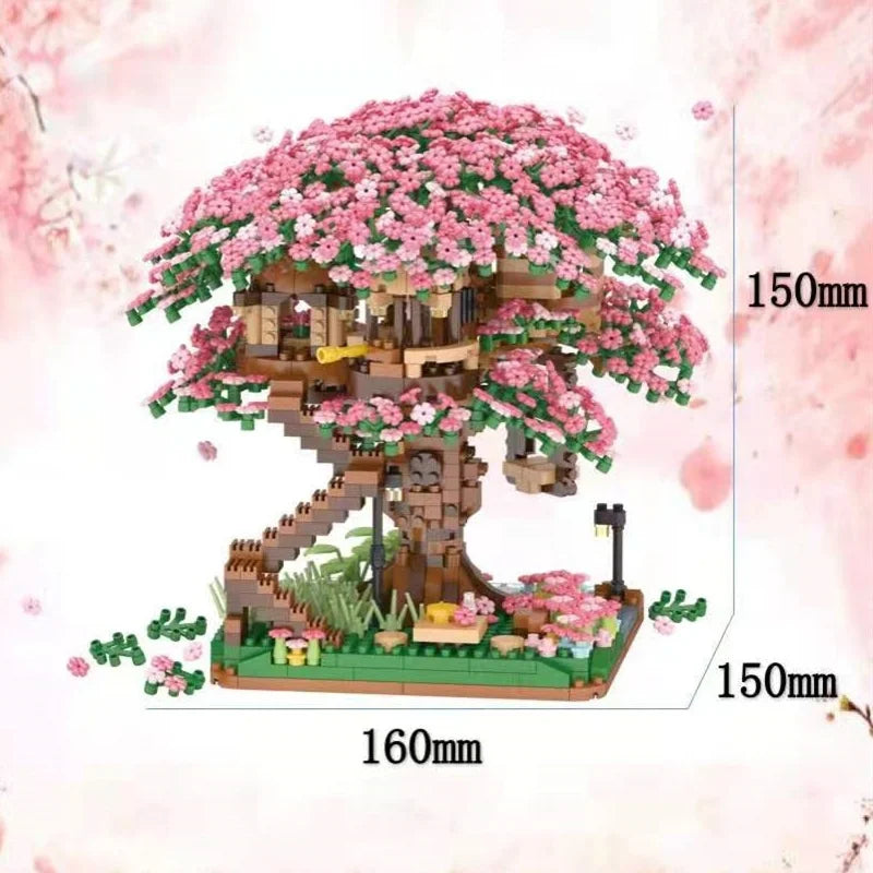 Mini Sakura Tree House With Lights  Building Blocks