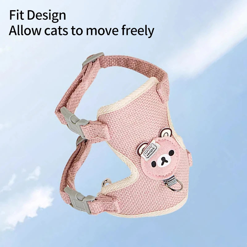 Cat Harness Leash Set  Walking Lead Traction Belt Pet Adjustable - Pet House Palace