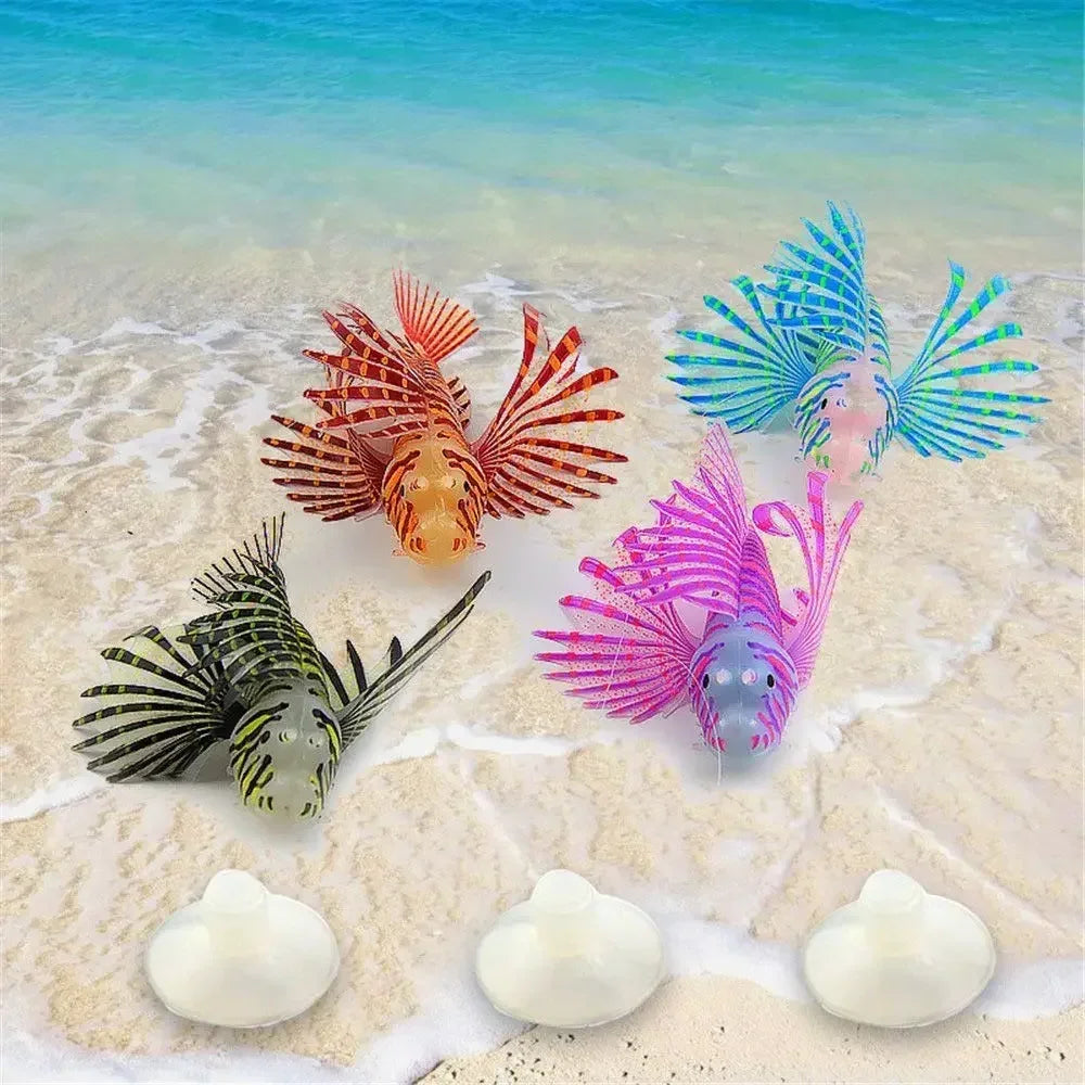 Lionfish Fish Tank Landscape Glow In Dark Ornament - Pet House Palace