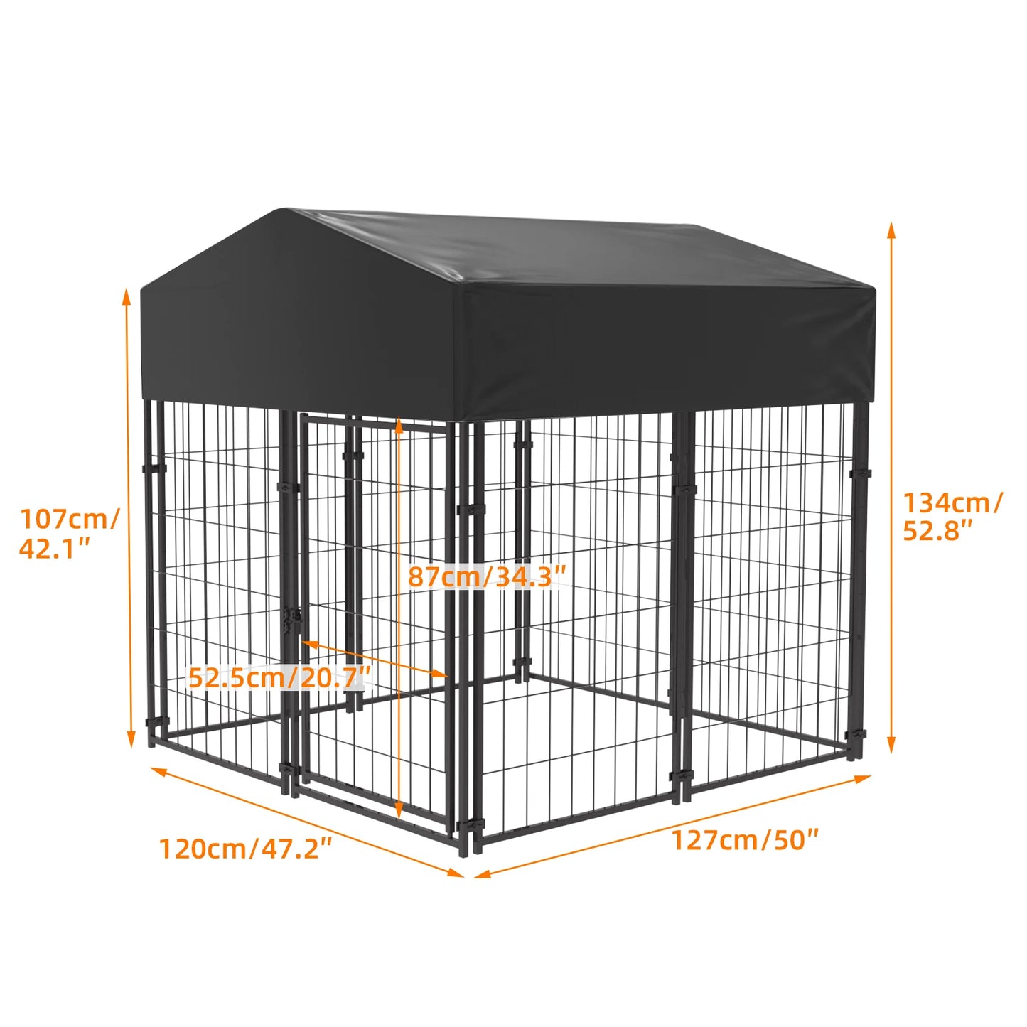 Large Dog Kennel Outdoor with Stakes Water Proof Cover Canopy - Pet House Palace