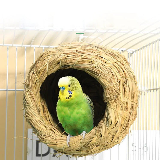 1pc Natural Handmade Straw Bird Nest - Pet House Palace