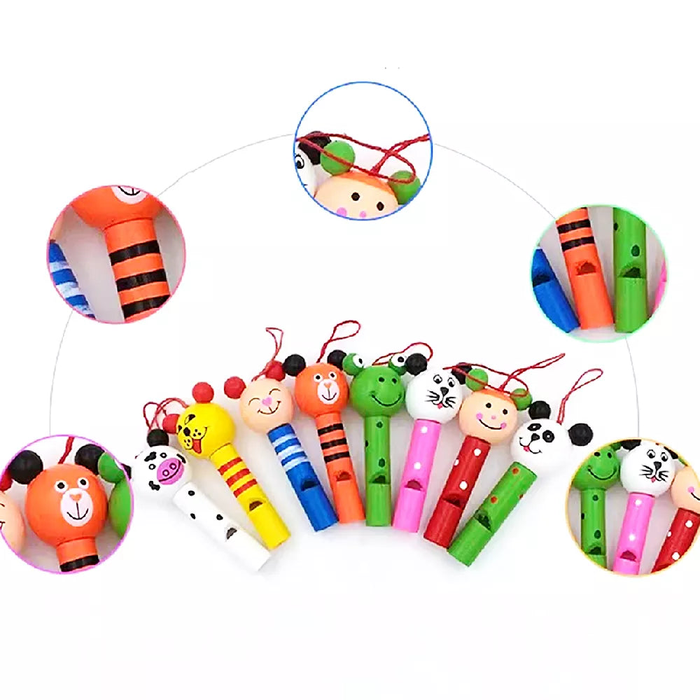 8/30Pcs Wooden Mini Cute Animal Whistle Kids Toy - Pet House Palace