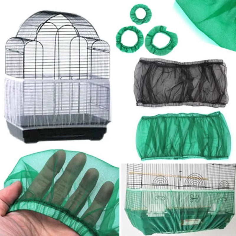 Soft Easy Cleaning Nylon Airy Fabric Mesh Bird Cage Cover Catcher - Pet House Palace