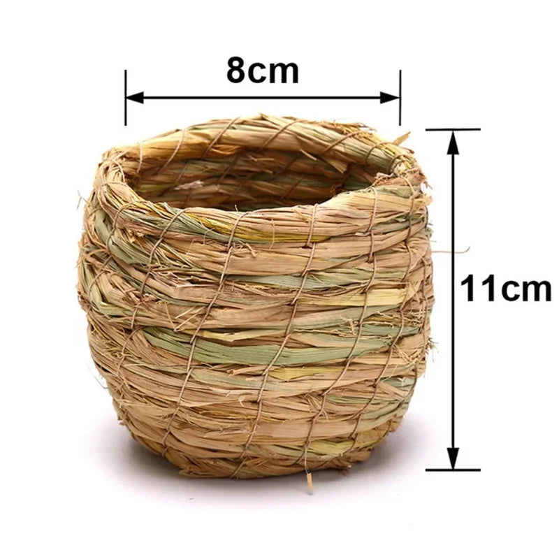 1pc Natural Handmade Straw Bird Nest - Pet House Palace