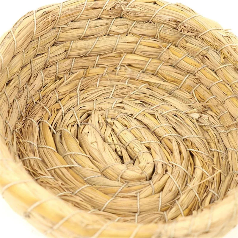 1pc Natural Handmade Straw Bird Nest - Pet House Palace