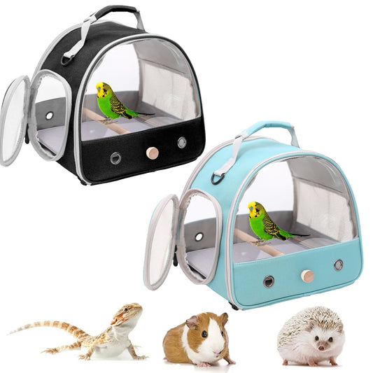 Portable Clear Bird Transport Cage Small Pet Access Window Collapsible Outdoor Bag - Pet House Palace