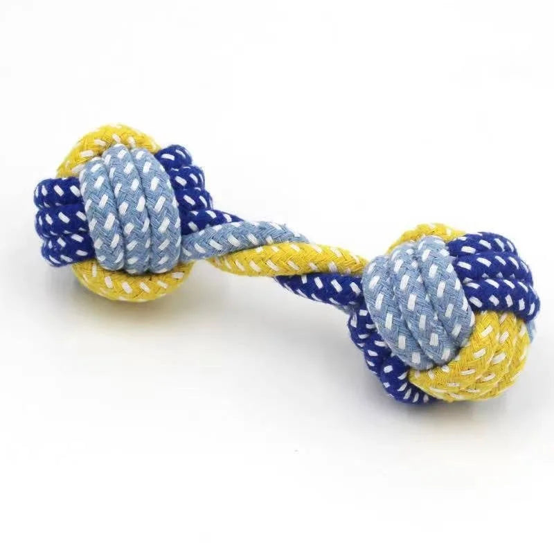 1PC Dog Toy Carrot Knot Rope Ball Cotton Rope Dumbbell Puppy Cleaning Teeth Chew Toy Durable Braided Bite Resistant - Pet House Palace