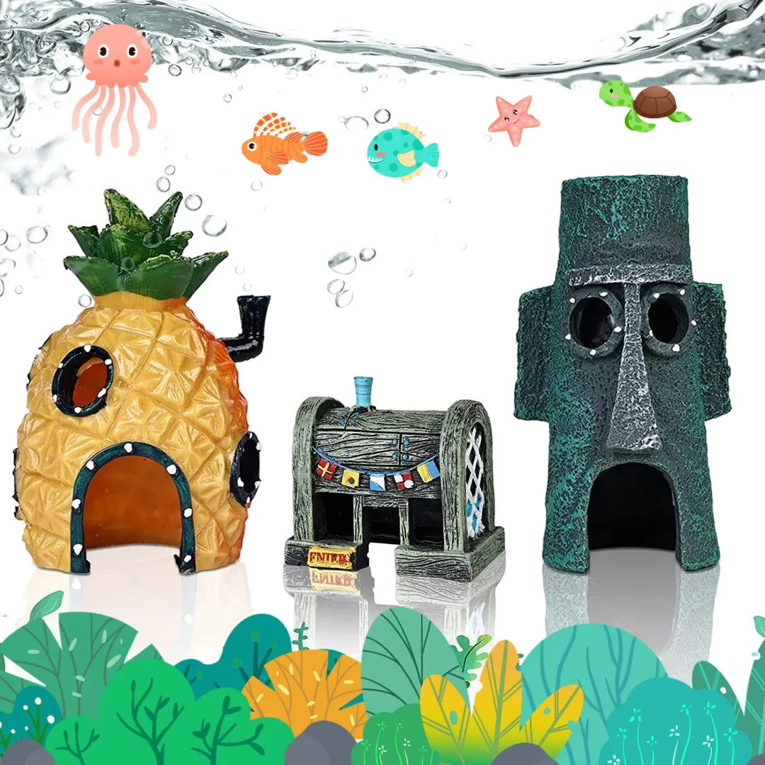 Resin Castle Fish Tank Decorations - Pet House Palace