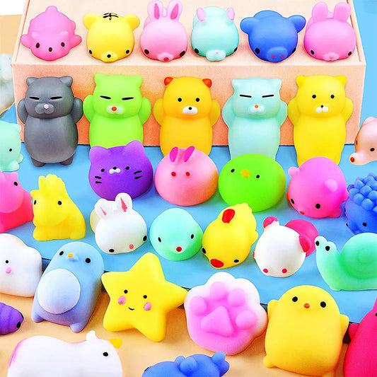 20/30/50PC Cute Cartoon Animal Stress Relief Toys For  Kids Party Supplies - Pet House Palace